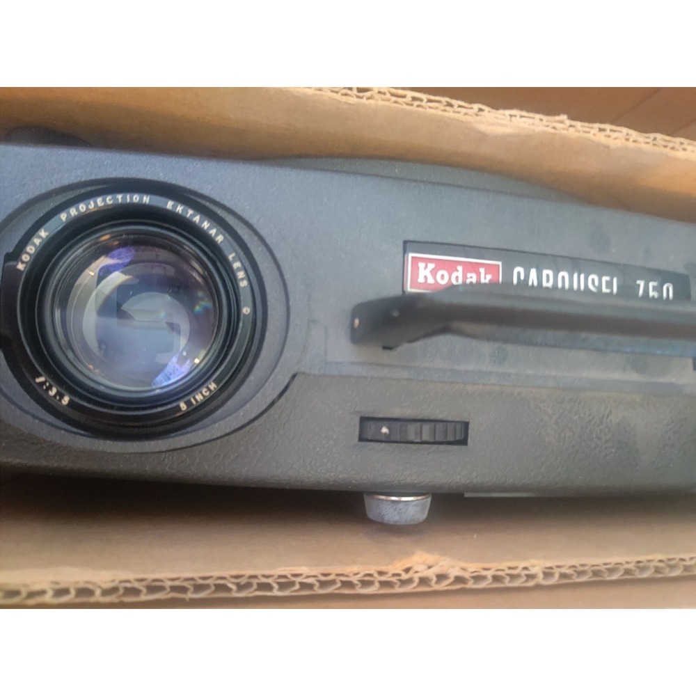 Kodak Carousel 750 Slide Projector Vintage Ektanar Lens Original Box Manual GE